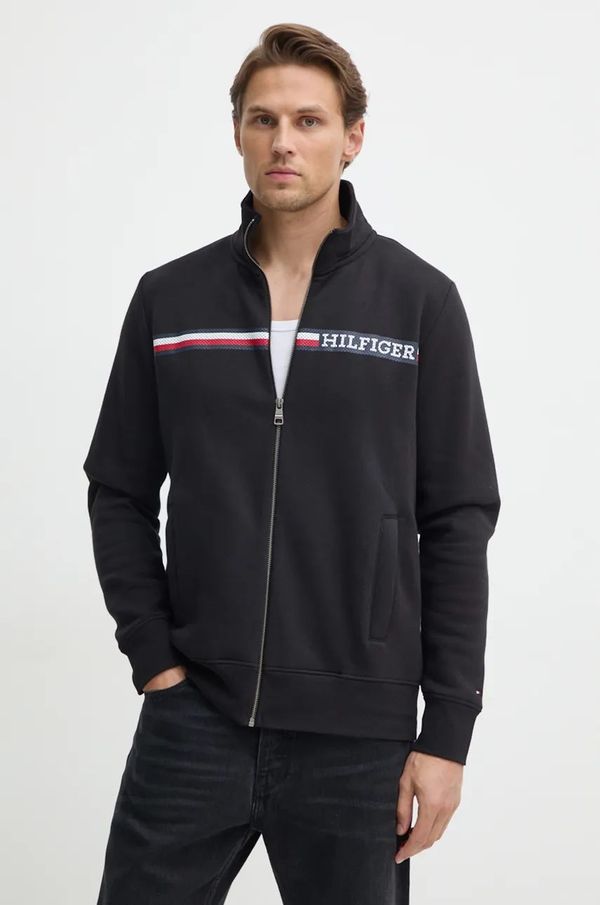 Tommy Hilfiger Dukserica Tommy Hilfiger za muškarce, boja: crna, s tiskom, MW0MW36736