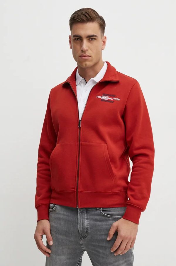 Tommy Hilfiger Dukserica Tommy Hilfiger za muškarce, boja: crvena, s aplikacijom, MW0MW35539