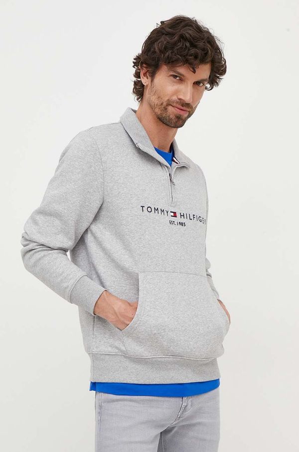 Tommy Hilfiger Dukserica Tommy Hilfiger za muškarce, boja: siva, s tiskom