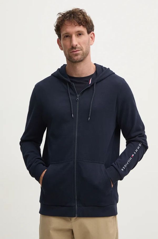 Tommy Hilfiger Dukserica Tommy Hilfiger za muškarce, boja: tamno plava, s kapuljačom, s tiskom, UM0UM03347