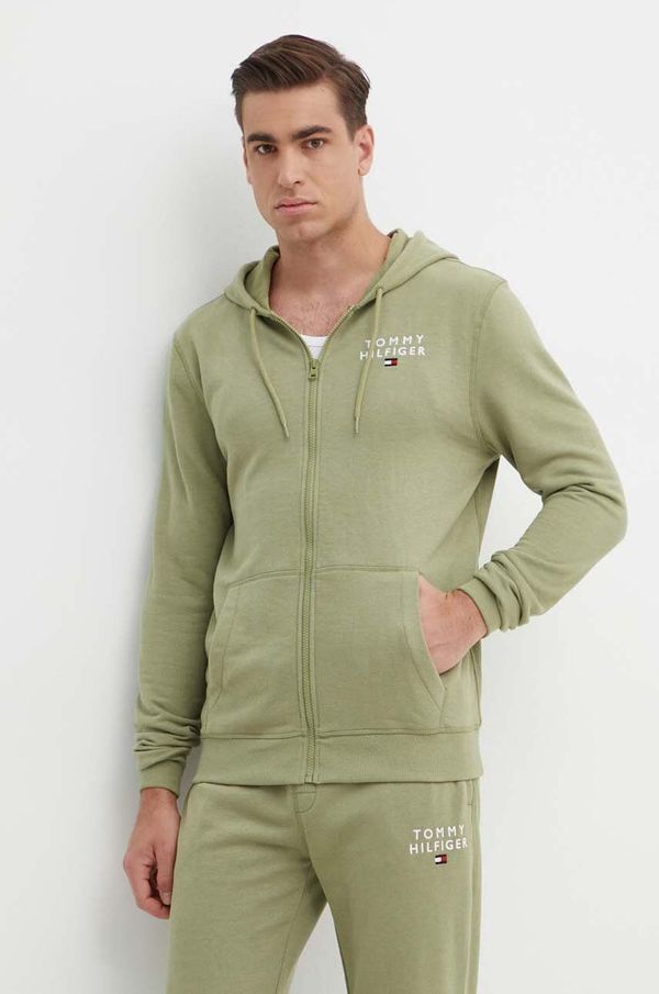 Tommy Hilfiger Dukserica Tommy Hilfiger za muškarce, boja: zelena, s kapuljačom, bez uzorka, UM0UM02879