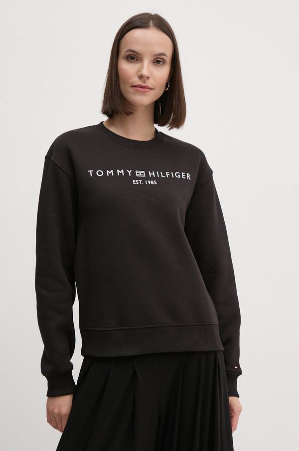 Tommy Hilfiger Dukserica Tommy Hilfiger za žene, boja: crna, s tiskom