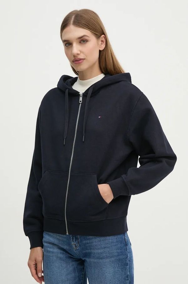 Tommy Hilfiger Dukserica Tommy Hilfiger za žene, boja: tamno plava, s kapuljačom, bez uzorka, WW0WW44166