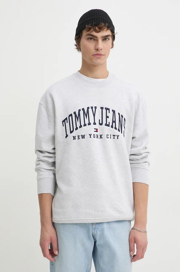 Tommy Jeans Dukserica Tommy Jeans za muškarce, boja: siva, s aplikacijom, DM0DM19757