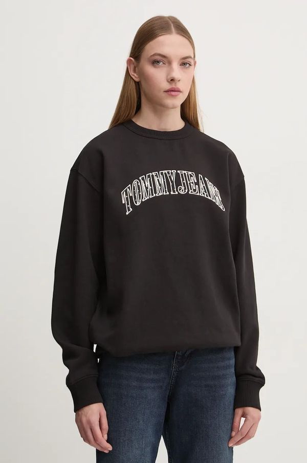 Tommy Jeans Dukserica Tommy Jeans za žene, boja: crna, s aplikacijom, DW0DW19713