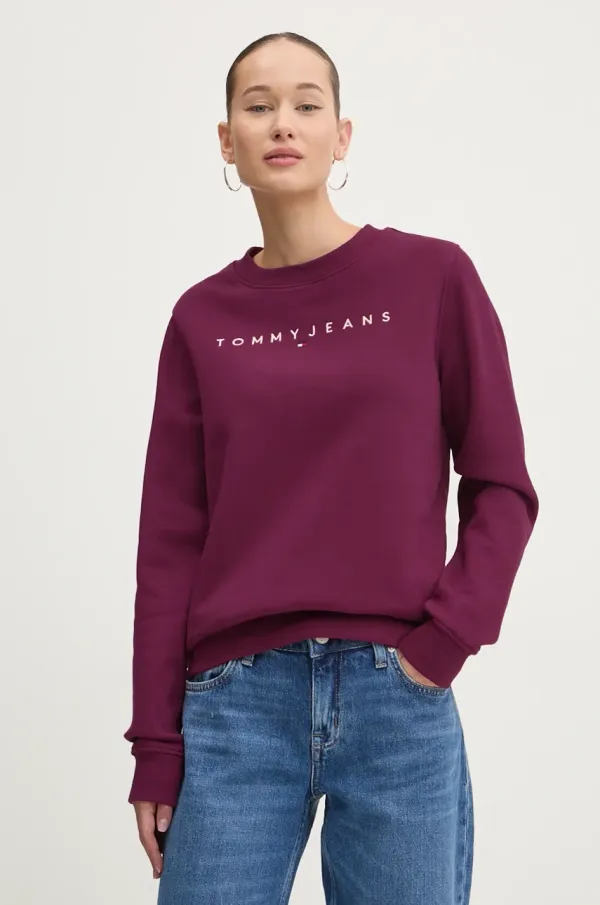 Tommy Jeans Dukserica Tommy Jeans za žene, boja: ljubičasta, s tiskom, DW0DW17323