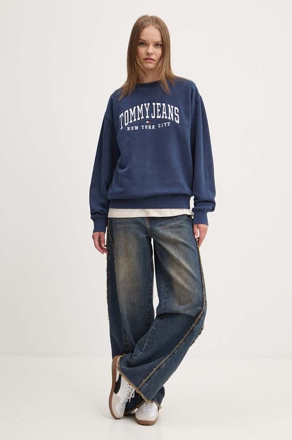 Tommy Jeans Dukserica Tommy Jeans za žene, boja: tamno plava, s aplikacijom, DW0DW19824