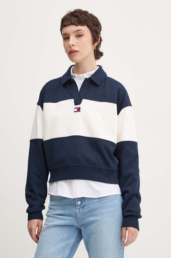 Tommy Jeans Dukserica Tommy Jeans za žene, boja: tamno plava, s uzorkom, DW0DW18705