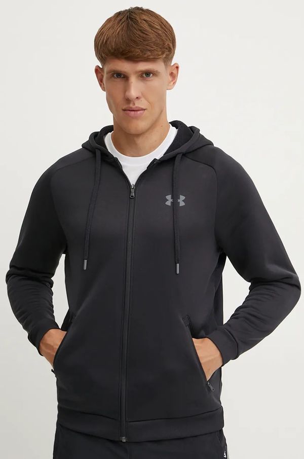 Under Armour Dukserica Under Armour Armour Fleece Pro za muškarce, boja: crna, s kapuljačom, bez uzorka, 1386582