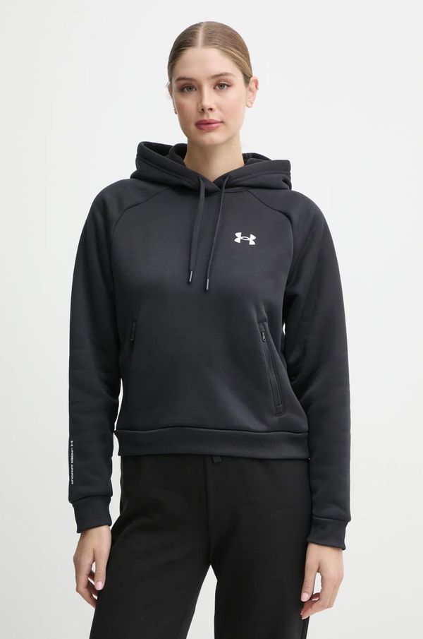 Under Armour Dukserica Under Armour Armour Fleece Pro za žene, boja: crna, s kapuljačom, bez uzorka, 1386504