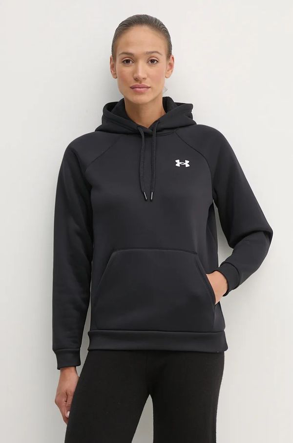 Under Armour Dukserica Under Armour Armour Fleece za žene, boja: crna, s kapuljačom, bez uzorka, 1386507
