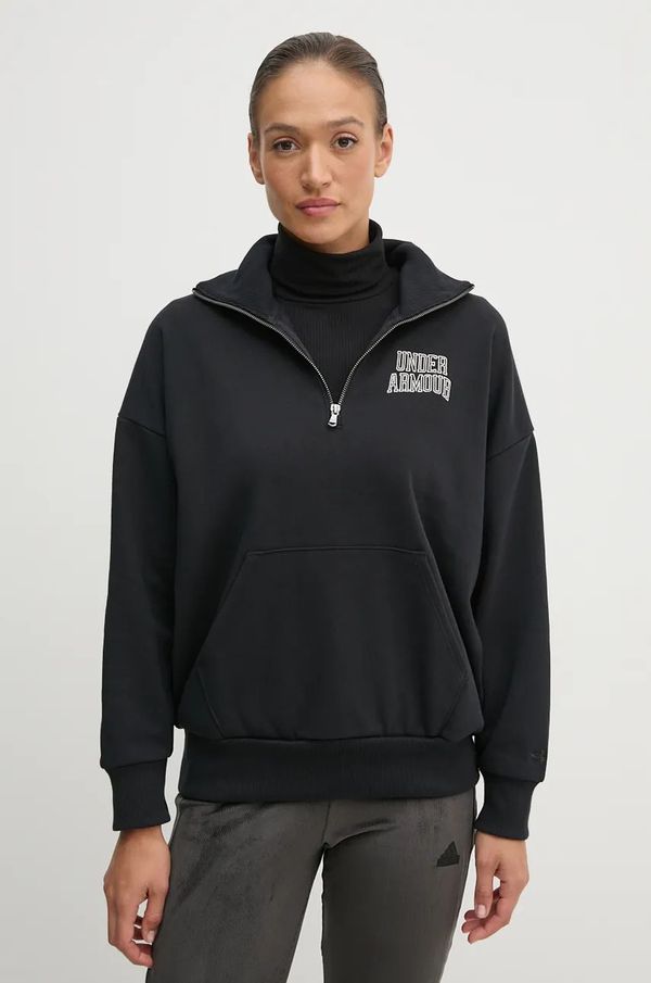 Under Armour Dukserica Under Armour Icon HWT Terry za žene, boja: crna, s aplikacijom, 1386495