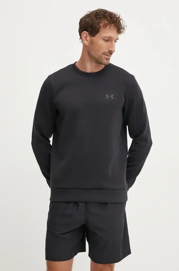 Under Armour Dukserica Under Armour Unstoppable Fleece Crew za muškarce, boja: crna, s tiskom, 1389351