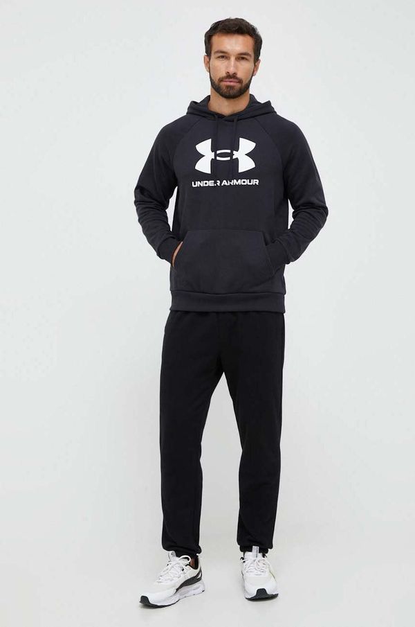 Under Armour Dukserica Under Armour za muškarce, boja: crna, s kapuljačom, s tiskom