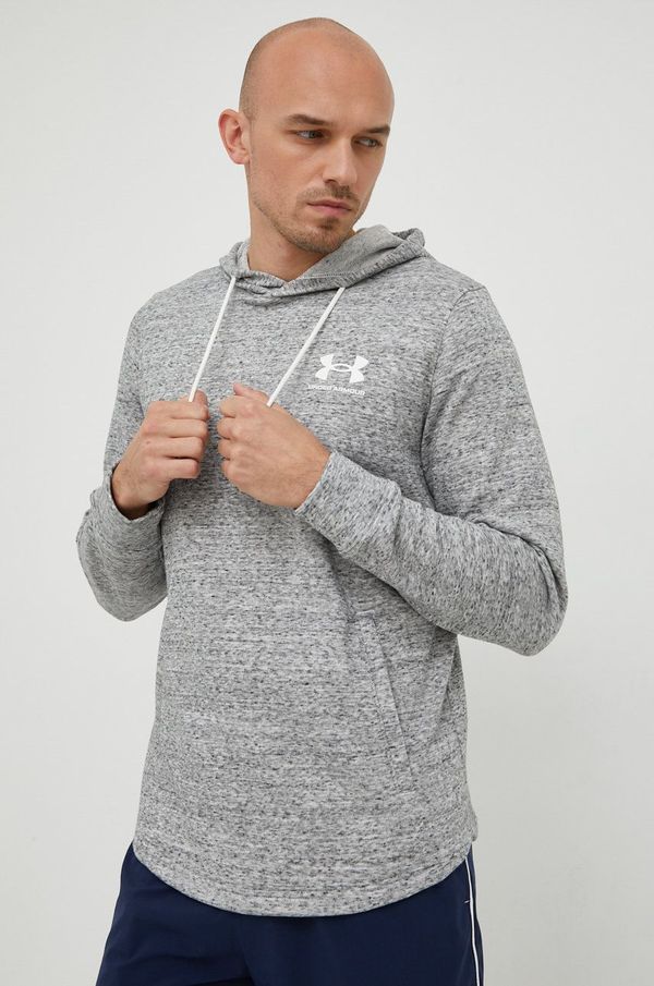 Under Armour Dukserica Under Armour za muškarce, boja: siva, s kapuljačom, s tiskom