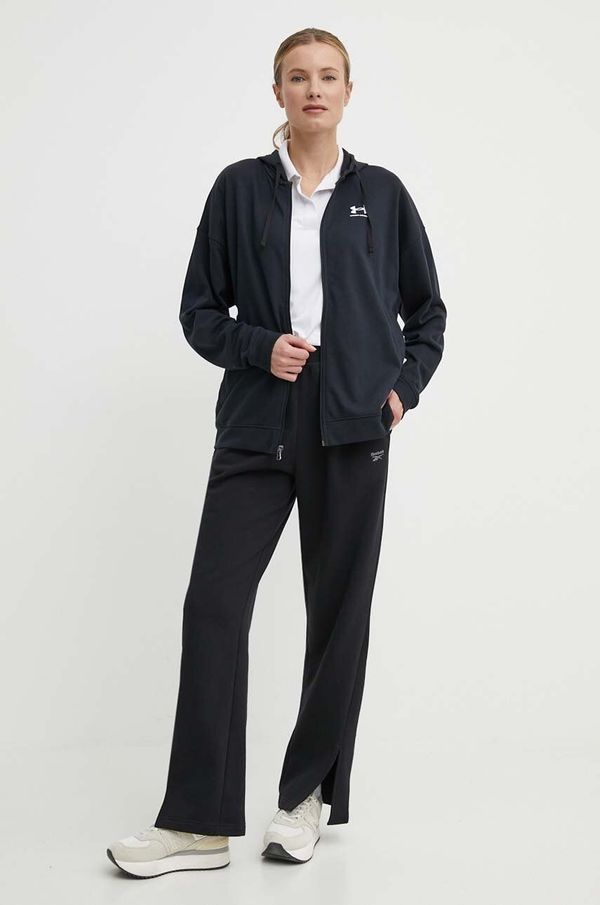 Under Armour Dukserica Under Armour za žene, boja: crna, s kapuljačom, bez uzorka