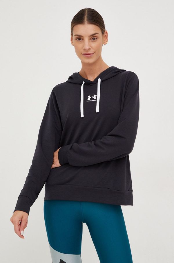 Under Armour Dukserica Under Armour za žene, boja: crna, s kapuljačom, s tiskom