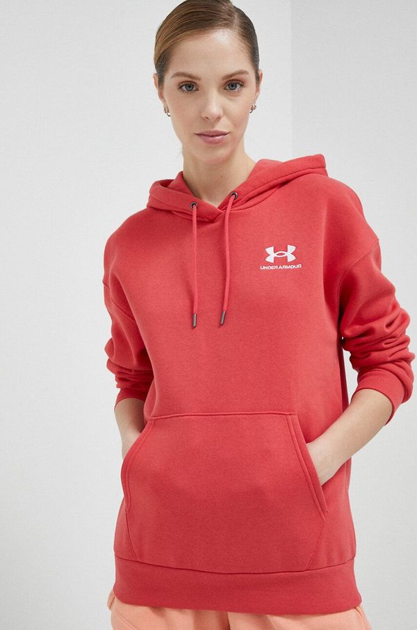 Under Armour Dukserica Under Armour za žene, boja: crvena, s kapuljačom, glatka, 1373033-690