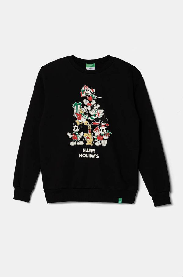 United Colors of Benetton Dukserica United Colors of Benetton boja: crna, s tiskom, 3J73C10LD