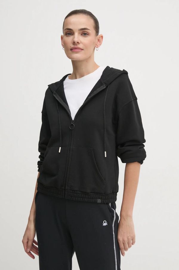 United Colors of Benetton Dukserica United Colors of Benetton za žene, boja: crna, s kapuljačom, bez uzorka, 31NB3M06U