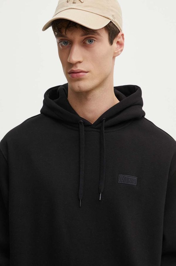 Vans Dukserica Vans za muškarce, boja: crna, s kapuljačom, bez uzorka, VN000HNUBLK1