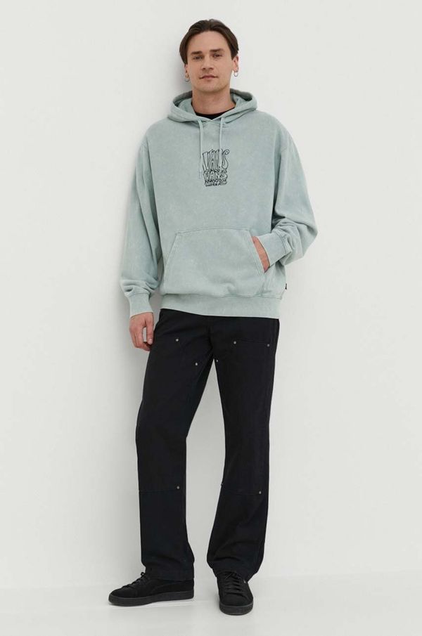 Vans Dukserica Vans za muškarce, boja: zelena, s kapuljačom, s tiskom