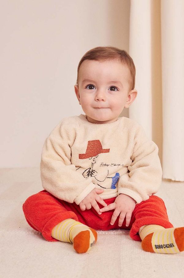 Bobo Choses Dukserica za bebe Bobo Choses Magic Flute boja: bež, s tiskom, 224AB028