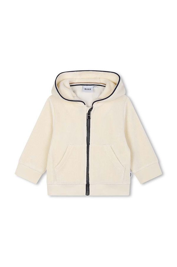Boss Dukserica za bebe BOSS boja: bež, s kapuljačom, bez uzorka, J51247