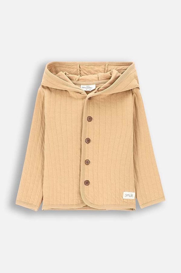 Coccodrillo Dukserica za bebe Coccodrillo boja: bež, s kapuljačom, bez uzorka, SMILE BOY NEWBORN