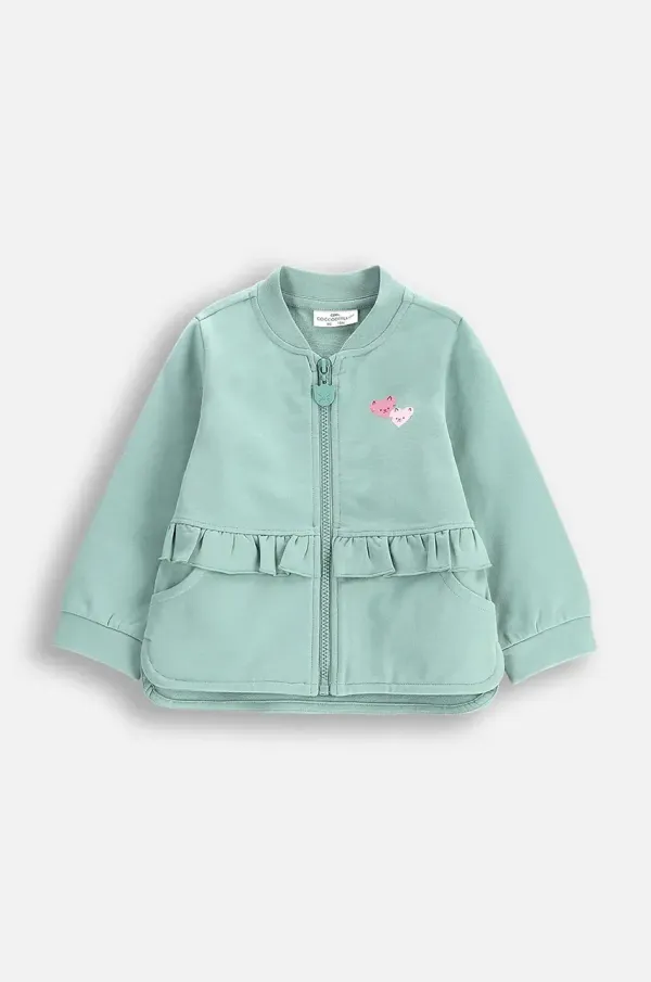 Coccodrillo Dukserica za bebe Coccodrillo boja: zelena, bez uzorka, DREAM DIARIES GIRL NEWBORN