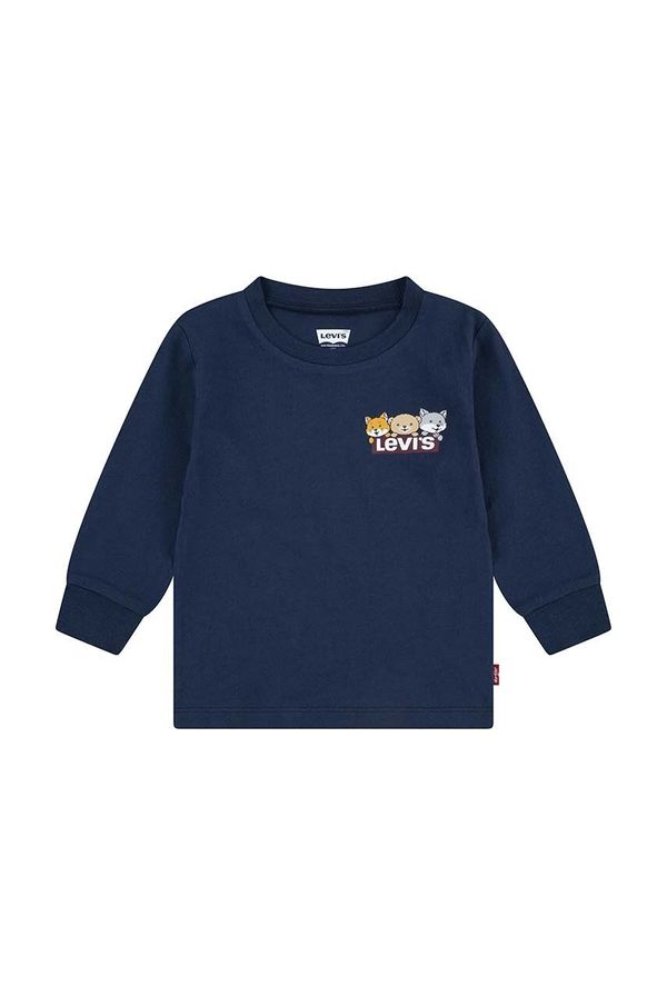 Levi's Dukserica za bebe Levi's CRITTER HIKING ICONS TEE boja: tamno plava, s tiskom, 6EL434