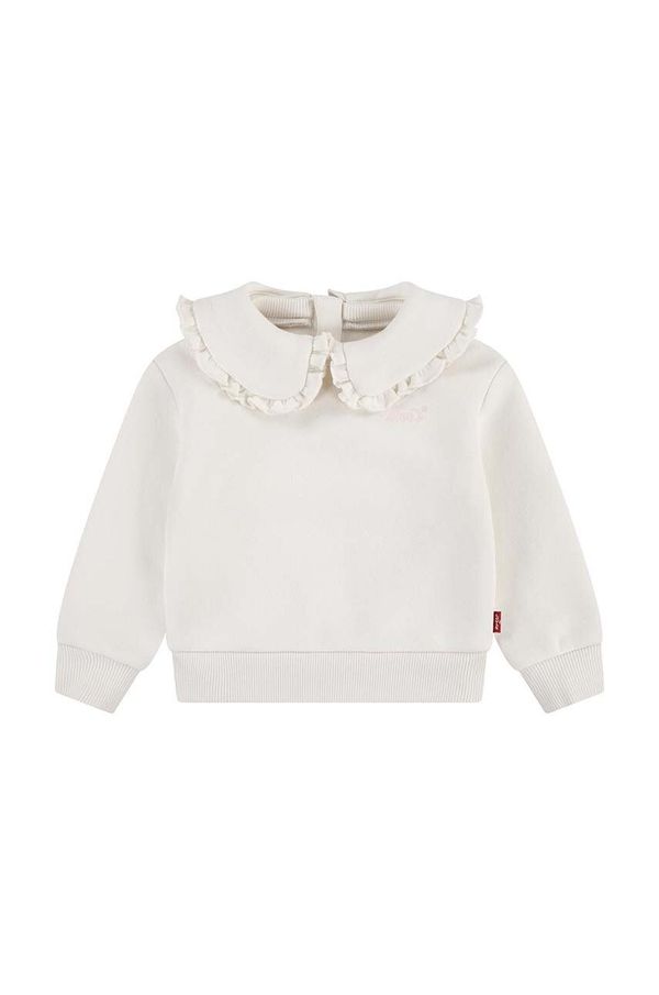 Levi's Dukserica za bebe Levi's RUFFLE COLLARED CREW boja: bež, bez uzorka, 1EK989