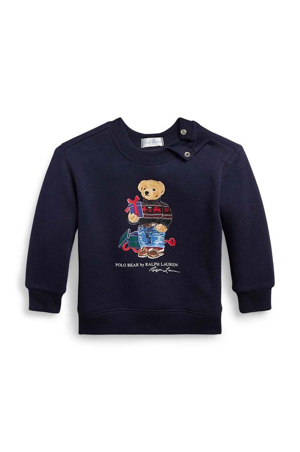 Polo Ralph Lauren Dukserica za bebe Polo Ralph Lauren boja: tamno plava, s tiskom