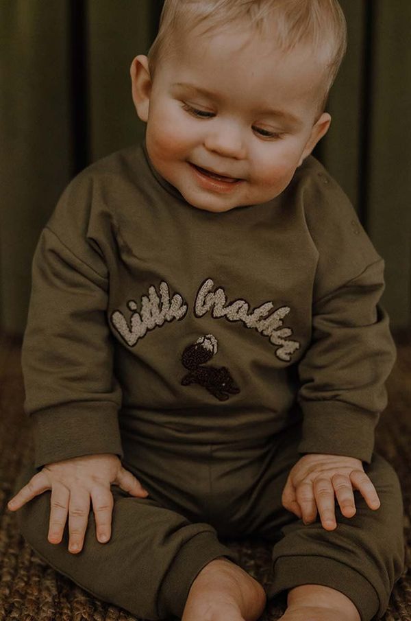 That's mine Dukserica za bebe That's mine 005073 Finley Little Brother Sweatshirt boja: smeđa, s aplikacijom