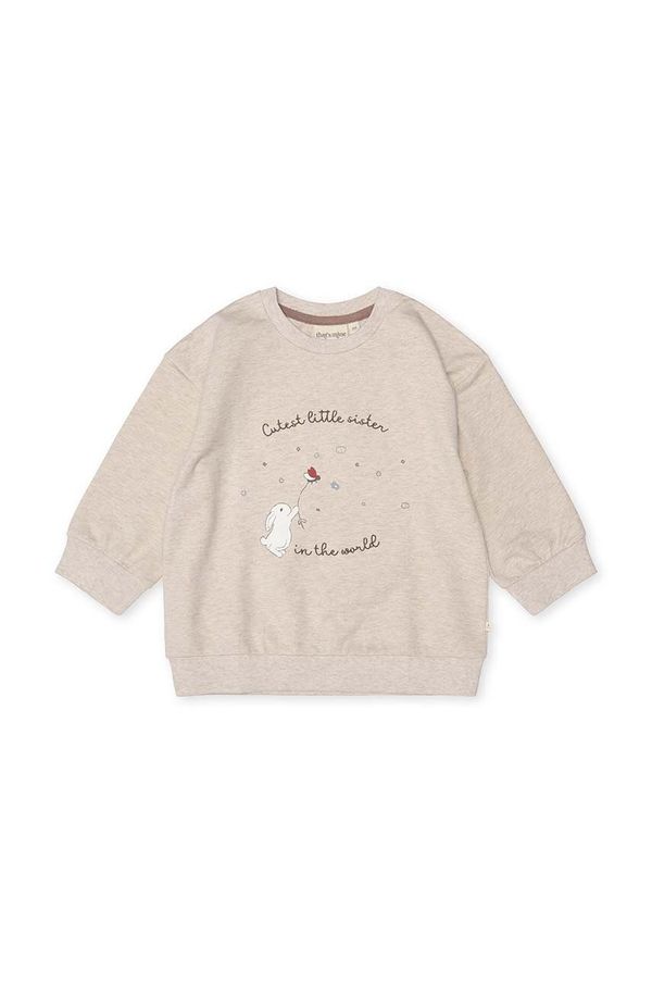 That's mine Dukserica za bebe That's mine Finley boja: bež, s tiskom