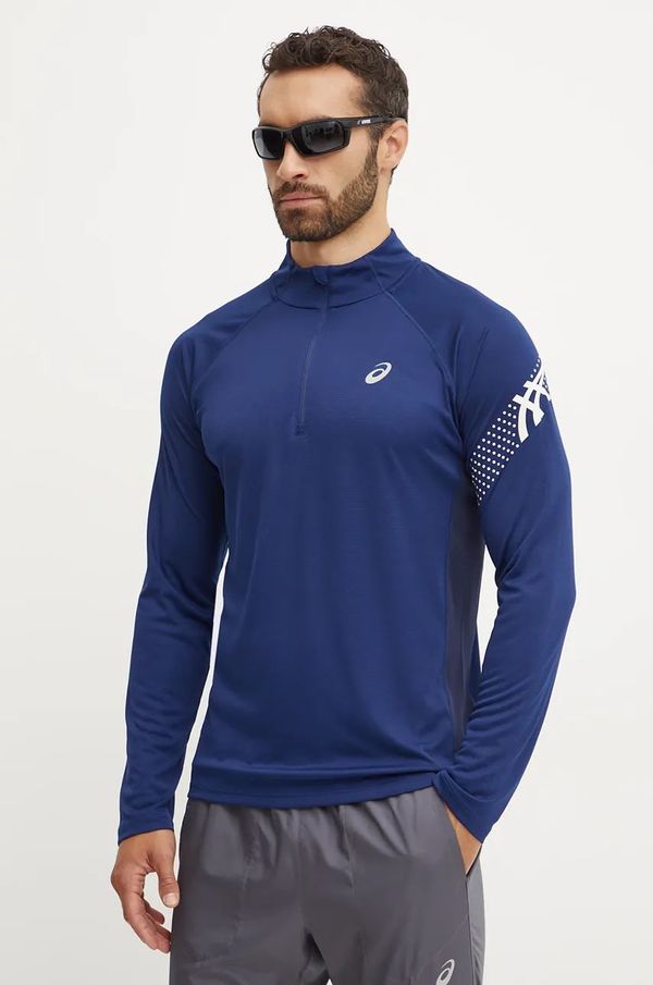Asics Dukserica za trčanje Asics Icon boja: tamno plava, s uzorkom, 2011C732