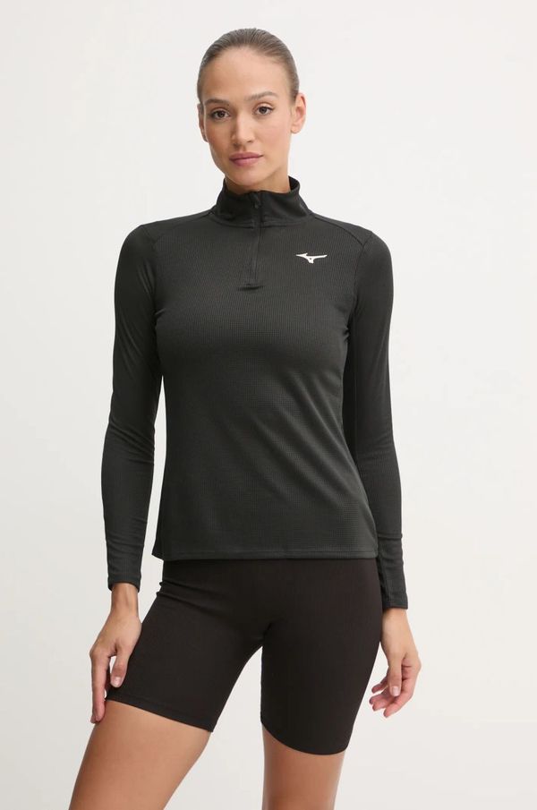 Mizuno Dukserica za trčanje Mizuno Dryaeroflow boja: crna, bez uzorka, J2GAB704