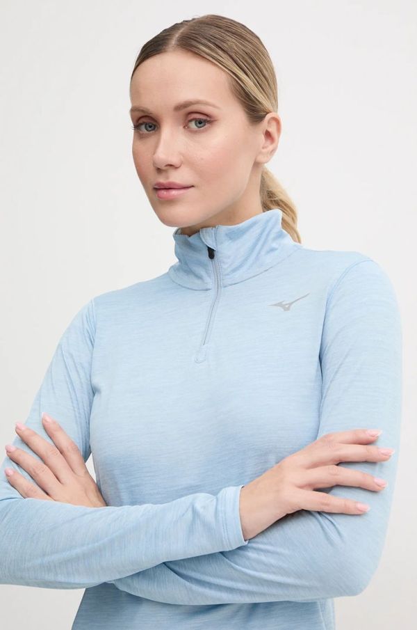 Mizuno Dukserica za trčanje Mizuno Impulse Core melanž, J2GAA716