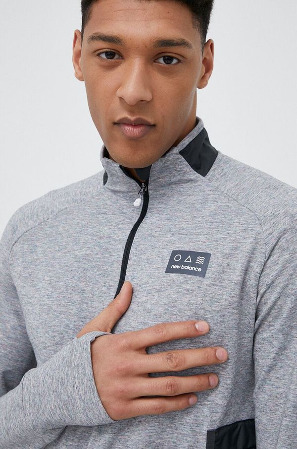 New Balance Dukserica za trčanje New Balance Impact Run AT boja: siva, melanž