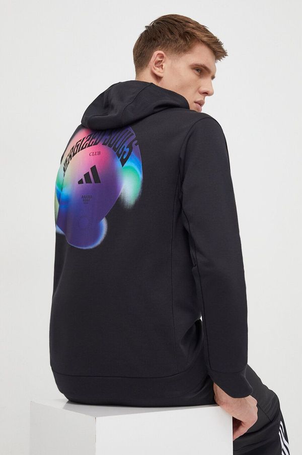 adidas Performance Dukserica za trening adidas Performance boja: crna, s kapuljačom, tiskom