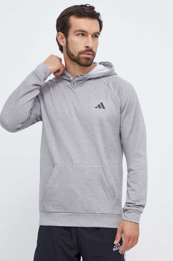 adidas Performance Dukserica za trening adidas Performance boja: siva, s kapuljačom, melanž