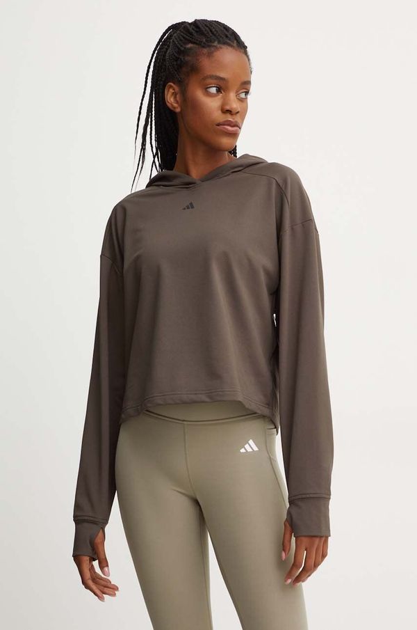 adidas Performance Dukserica za trening adidas Performance Strength boja: zelena, s kapuljačom, bez uzorka, IW3190