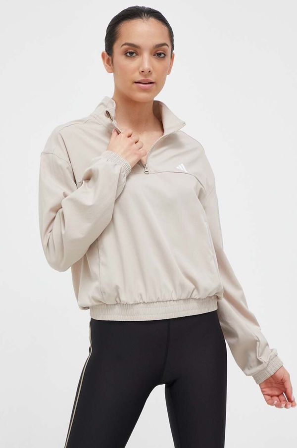 adidas Performance Dukserica za trening adidas Performance Training Essentials boja: bež, glatka