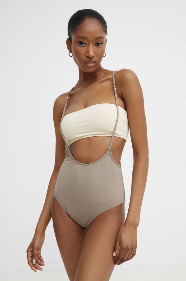 Answear Lab Dvodijelni kupaći kostim Answear Lab boja: bež, lagano učvršćene košarice