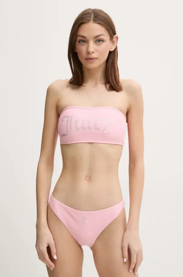 Juicy Couture Dvodijelni kupaći kostim Juicy Couture ARIEL BANDEAU boja: ružičasta, mekane košarice, JCIT122001