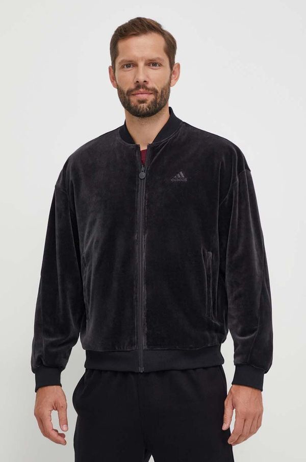 adidas Dvostrana bomber jakna adidas za muškarce, boja: crna, za prijelazno razdoblje, oversize