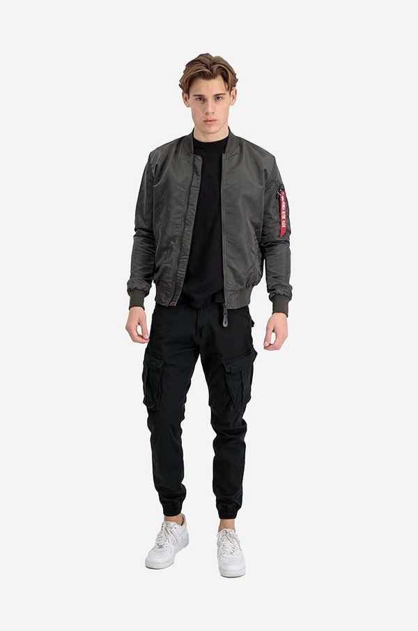 Alpha Industries Dvostrana bomber jakna Alpha Industries MA-1 LW AOP Rainbow Ref. za muškarce, boja: siva, za prijelazno razdoblje, 106109.136-grey