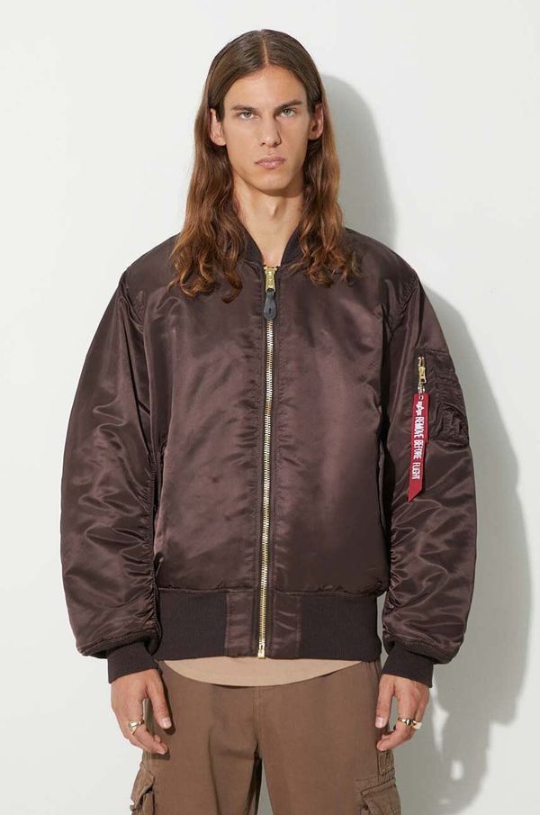 Alpha Industries Dvostrana bomber jakna Alpha Industries MA-1 za muškarce, boja: smeđa, za prijelazno razdoblje