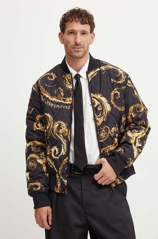 Versace Jeans Couture Dvostrana bomber jakna Versace Jeans Couture za muškarce, boja: crna, za zimu, 77GASD07 CQD54