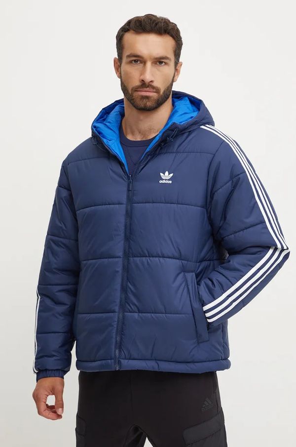 adidas Originals Dvostrana jakna adidas Originals Adicolor Reversible Jacket za muškarce, boja: tamno plava, za zimu, JD9073
